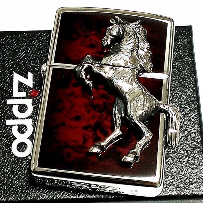 Zippo Winning Winnie Whinny Grand Crown Horse Metal Silver Red Lighter Japan