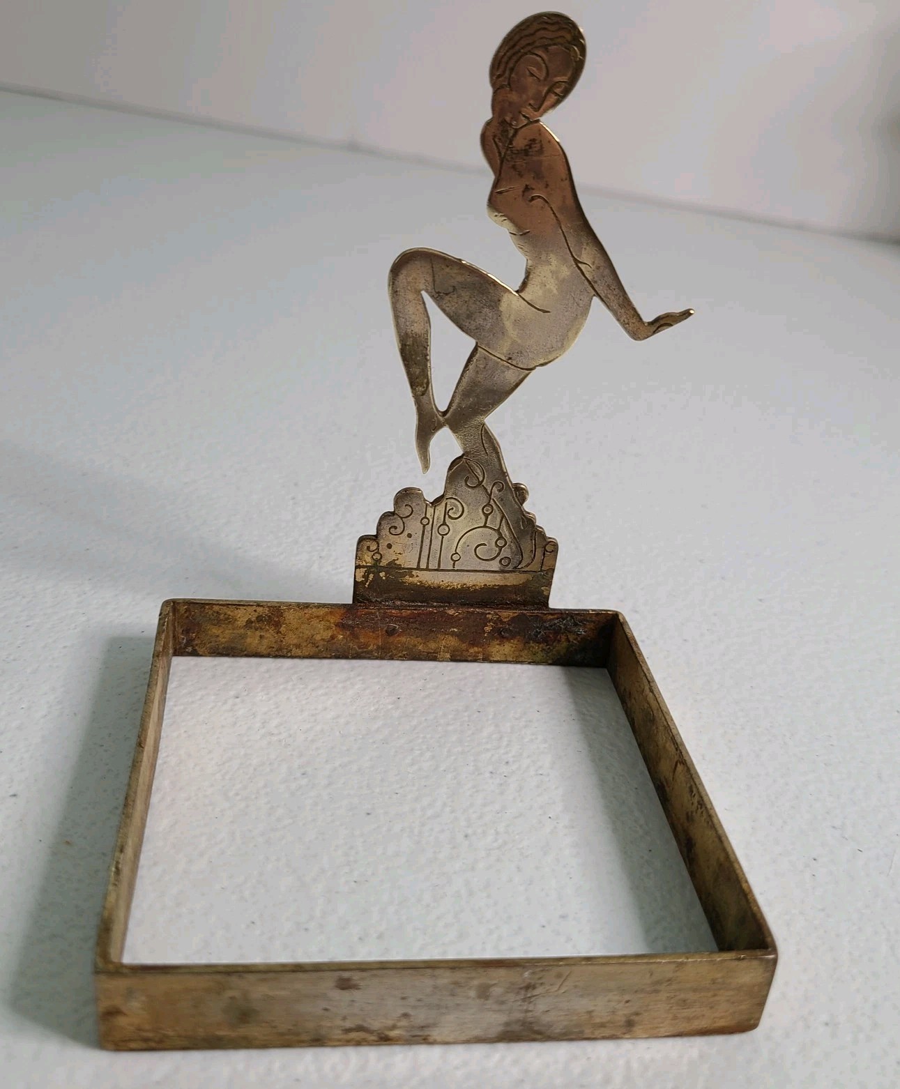 Art Deco Nude 1930s Brass Ashtray Frame Holder