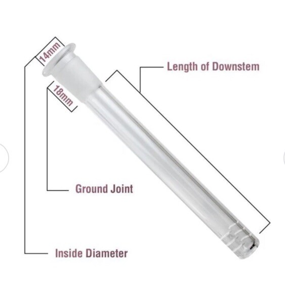 3” Inch Showerhead Perc Glass Downstem 18/14mm Bong Water Pipe Bubbler