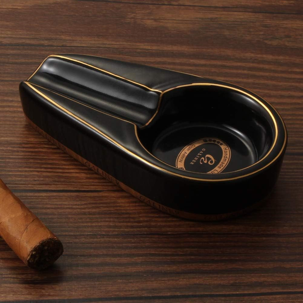 Galiner Cigar Ashtray Travel Ceramic Ashtray for Cigars Outdoor Cigar Ash Tray A
