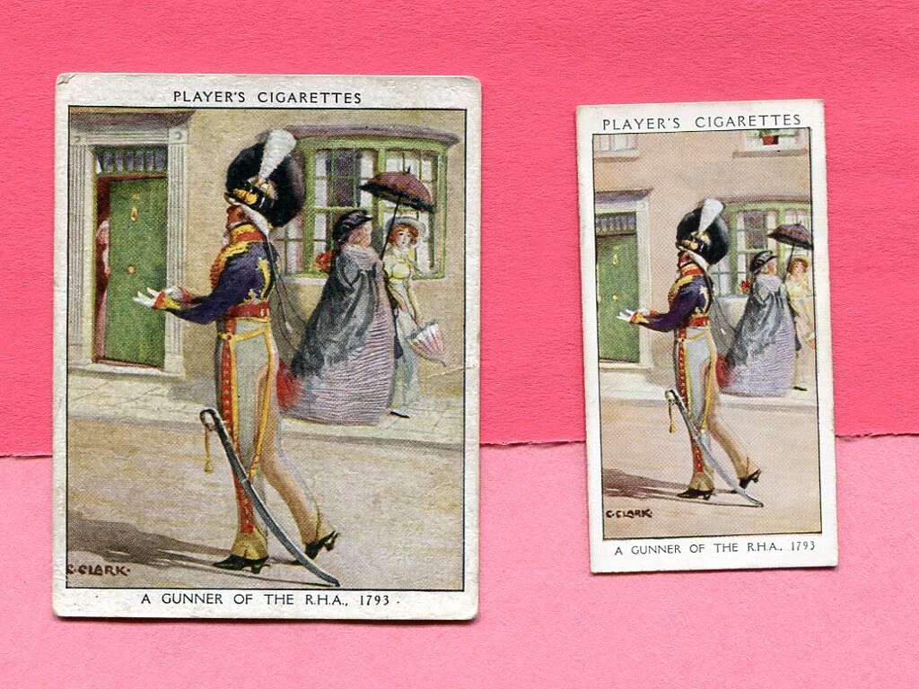 1932 JOHN PLAYER & SONS CIGARETTES DANDIES #11 DANDY GUNNER LARGE AND SMALL LOT