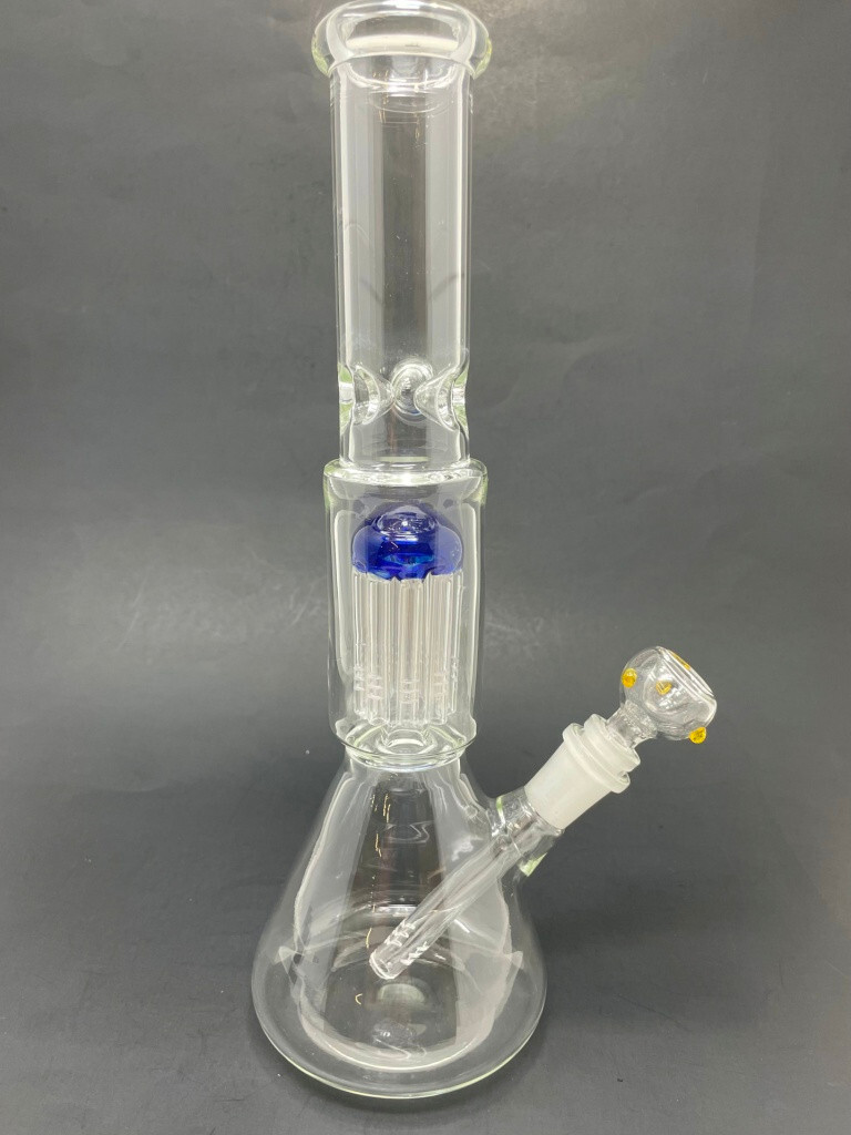 12″ Blue Jellyfish Percolator Hookah Water Pipe Tobacco Beaker Bong