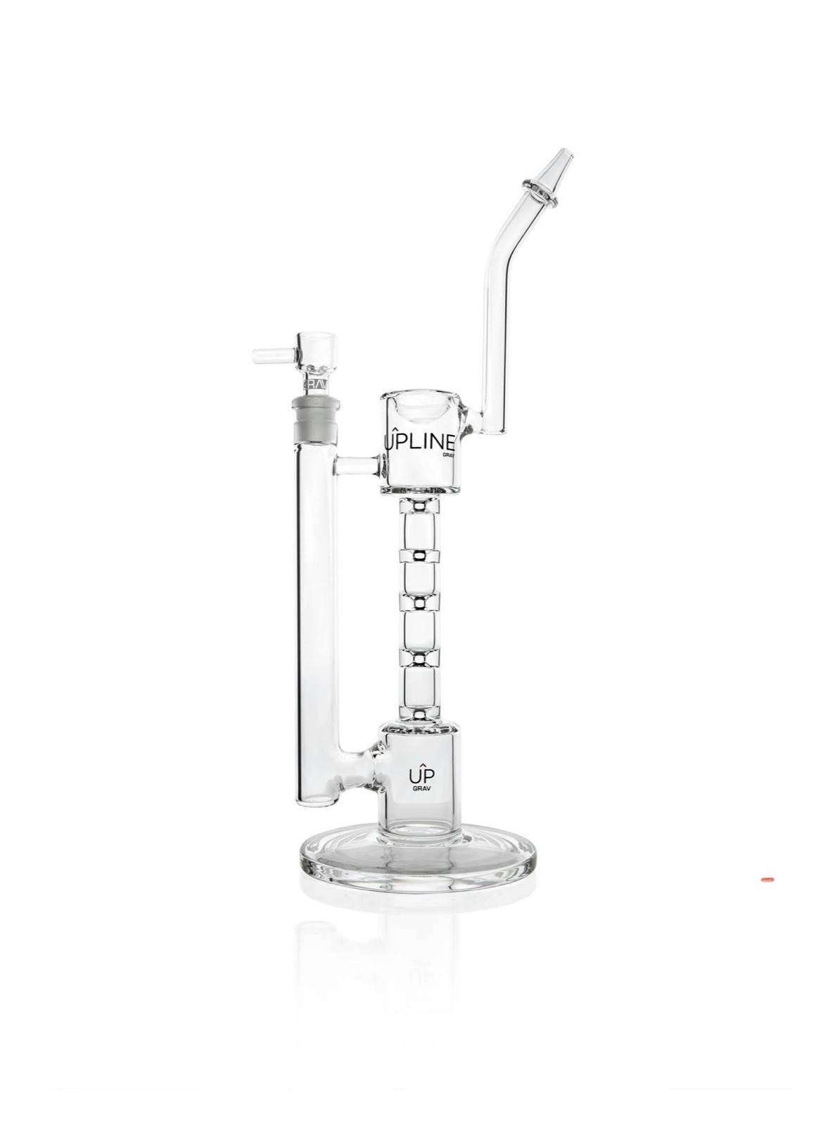 GRAV® Upline® 12” Water Pipe, Thick 38mm Glass Tubing, Bubbler Chambers Cool!