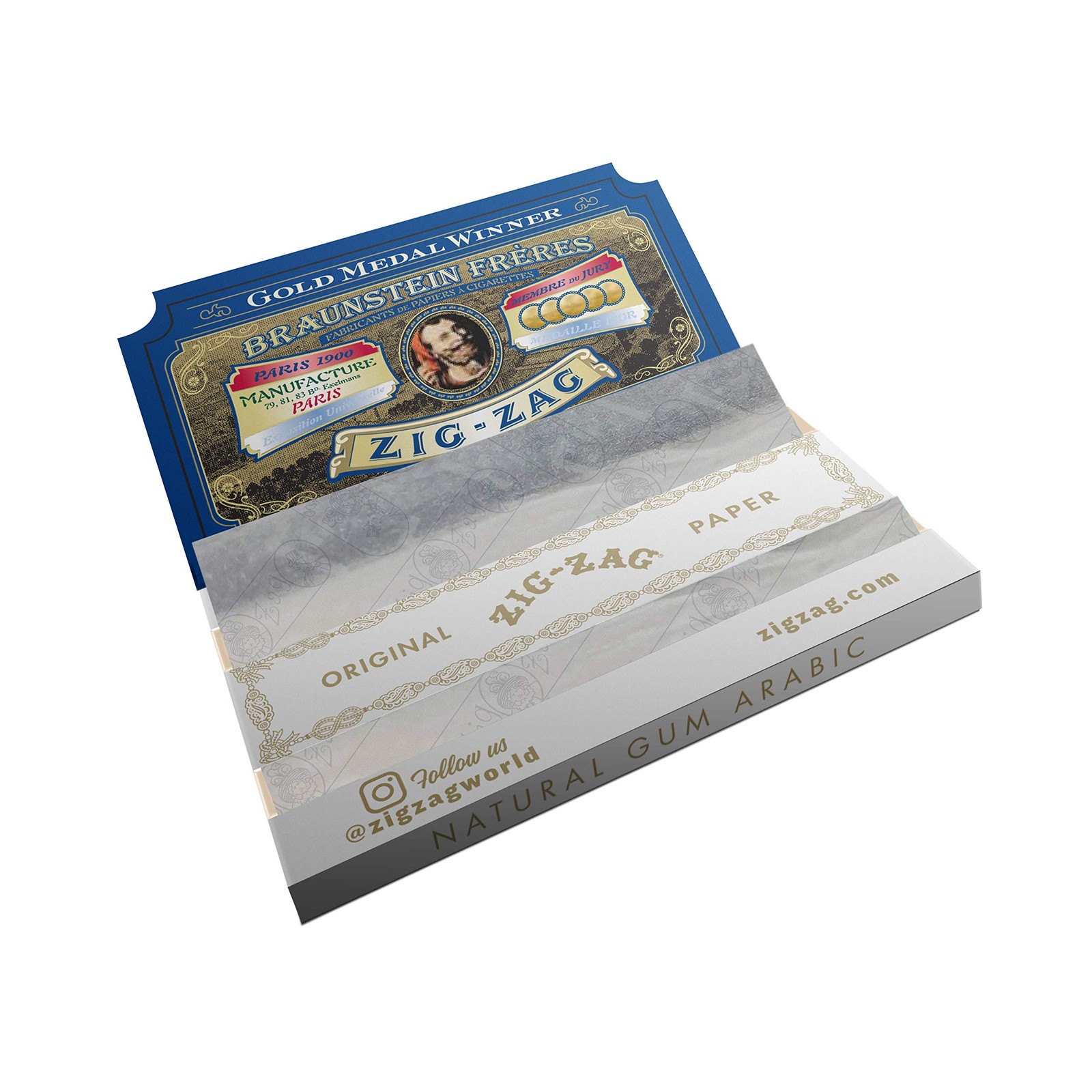 ZIG-ZAG Rolling Papers – Original White 70 mm 32 Count (Pack of 6),