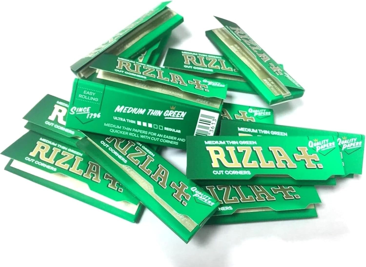 Green Cigarette Rolling Papers – 100 Booklets, Easy Rolling, Plant-Based