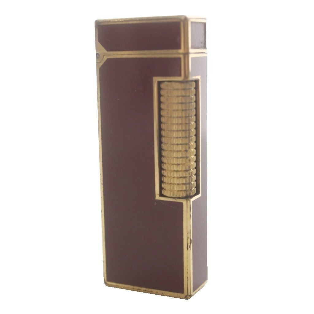 VINTAGE Dunhill Brown Gold Roller Gas Lighter Working Japan