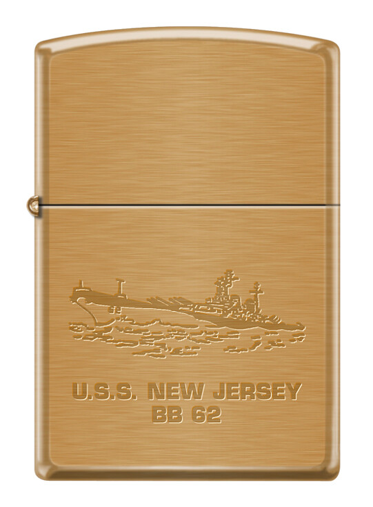 USS New Jersey (BB-62) Battleship Zippo MIB Brushed Brass