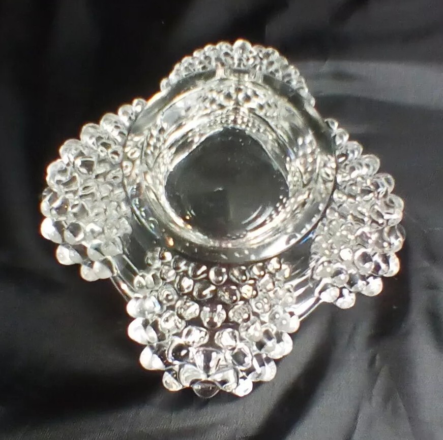Vintage Clear Glass Hobnail Cigar Ashtray 5″ Wide 3″ Tall 2.27lbs MCM