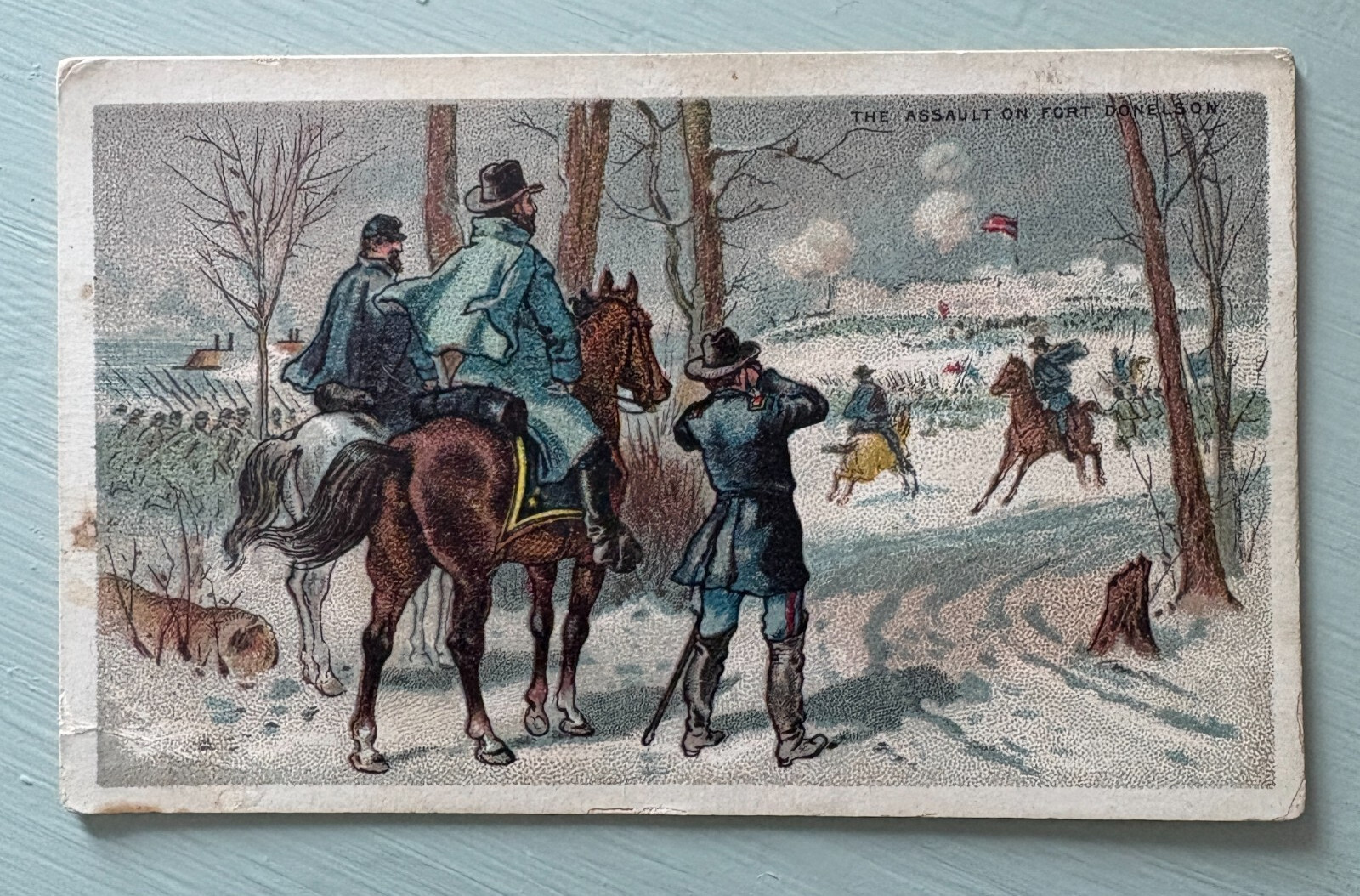 1887 N99 “Honest Long Cut” Battle Scenes “Assault on Fort Donelson” Tobacco Card