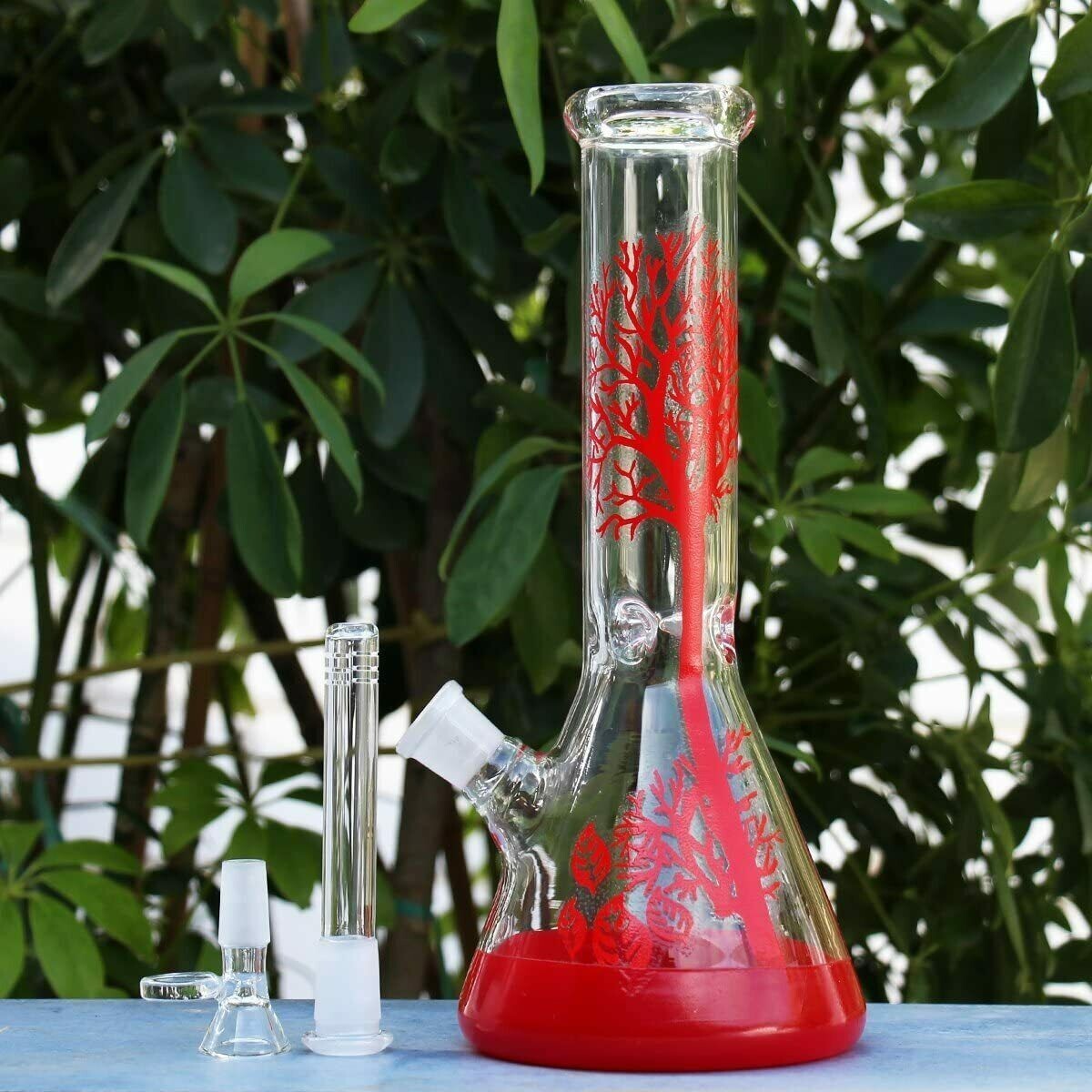 11 inch Heavy Glass Bong Water Pipe Smoking Bong Beaker + 14mm Bowl hookah