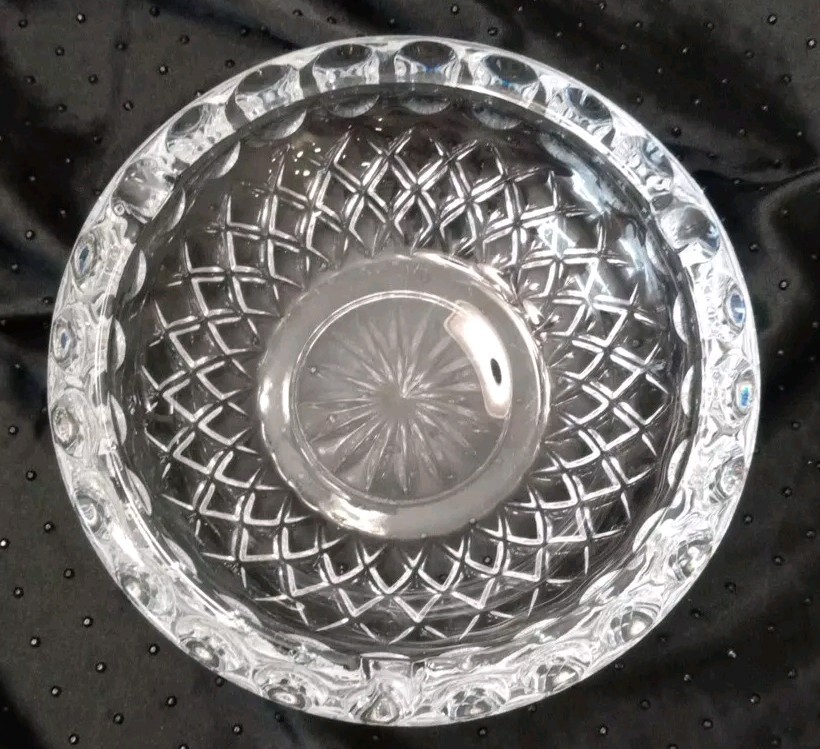 Vintage Princess House Highlights Crystal Ashtray #868 7 Inch Diameter 3 Slots