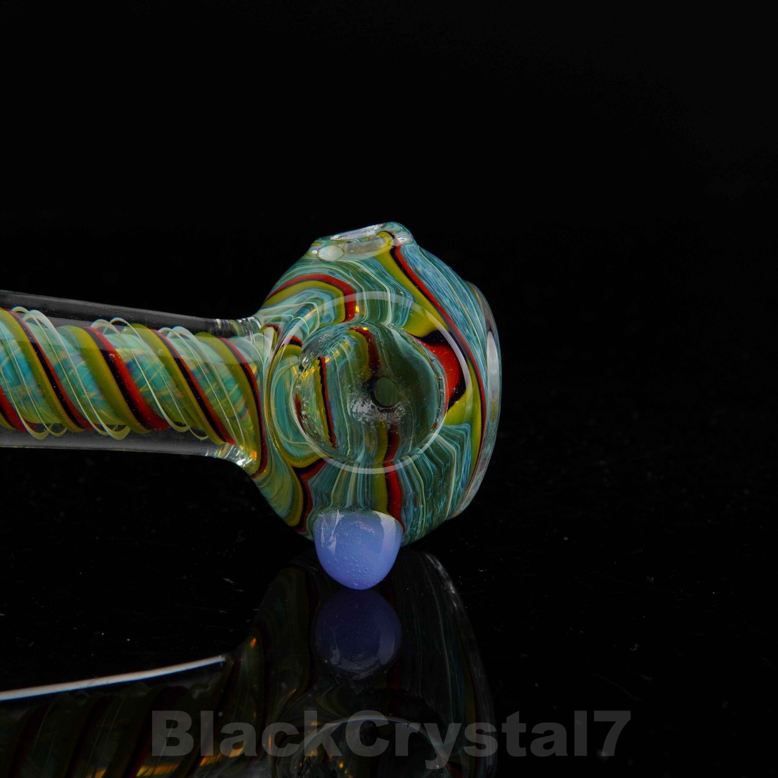 4.5 in Handmade Silver Fumed Blue Wild Mushroom Tobacco Smoking Bowl Glass Pipes
