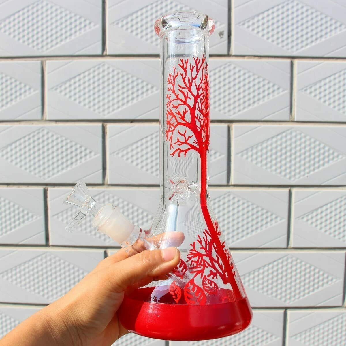 11 inch Heavy Glass Bong Water Pipe Smoking Bong Beaker + 14mm Bowl hookah