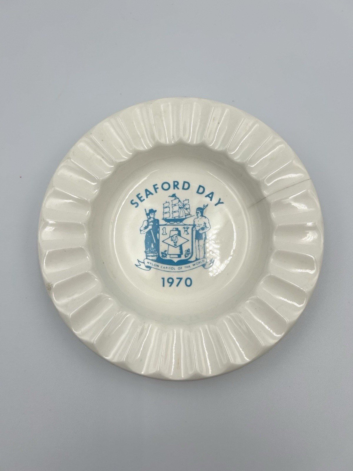 Seaford Day Ashtray Vintage 1970 Nylon Capitol Of The World