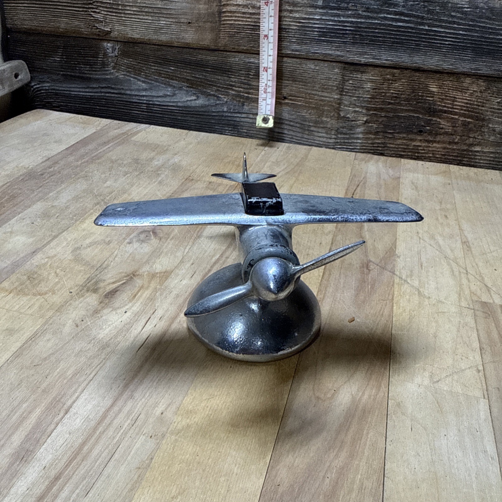 1930-1940 Hamilton Art Deco Chrome “Airflame” Airplane Table Lighter FOR PARTS