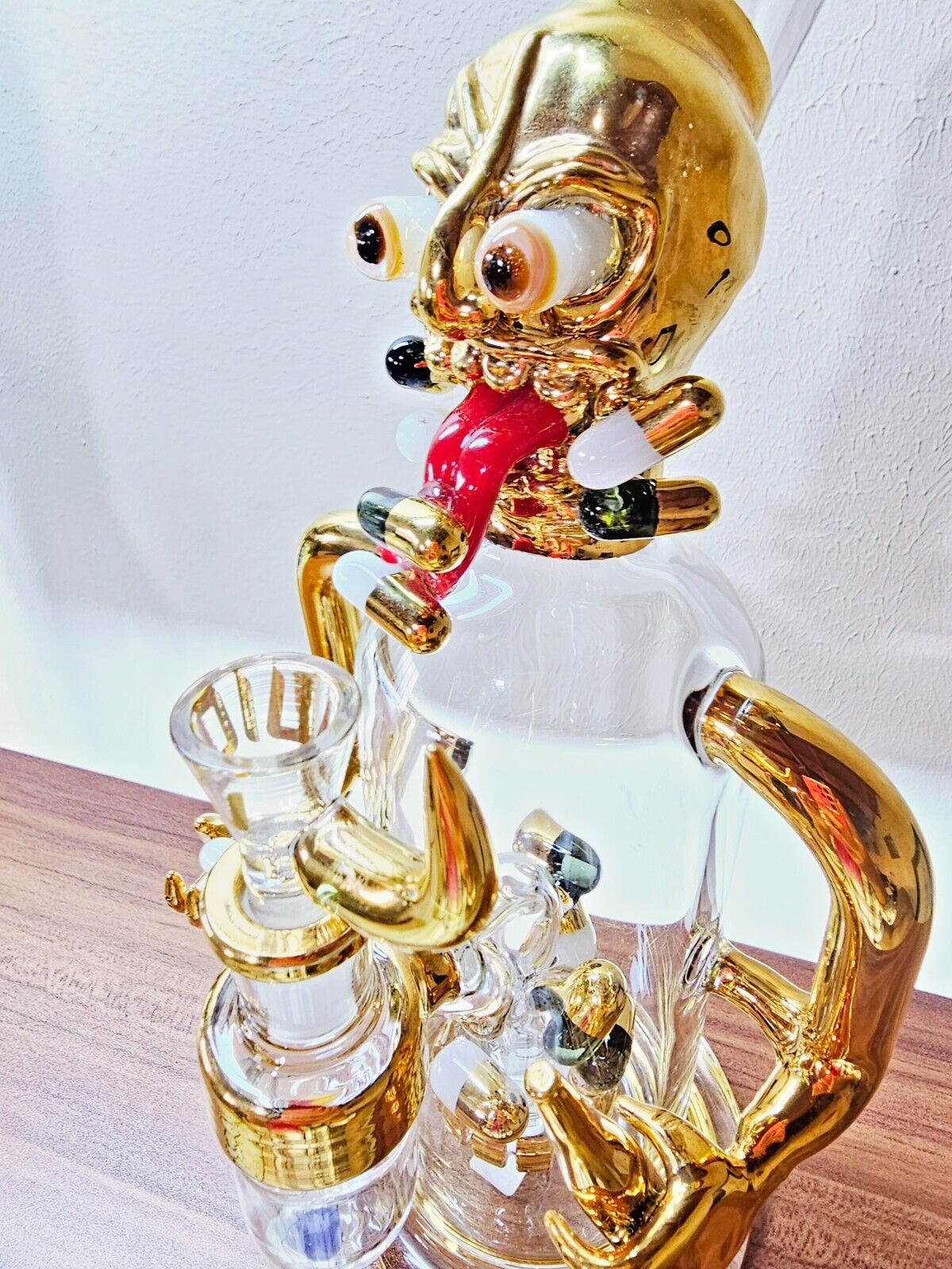 CHEECH GLASS x Juicy J Gold Pill Man Glass Water Pipe, Hookah, RIG, Bong