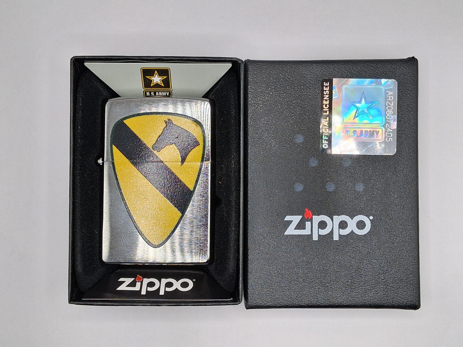 Genuine Zippo US Army 1st Cavalry Division First Cav Horse Shield Lighter NEW