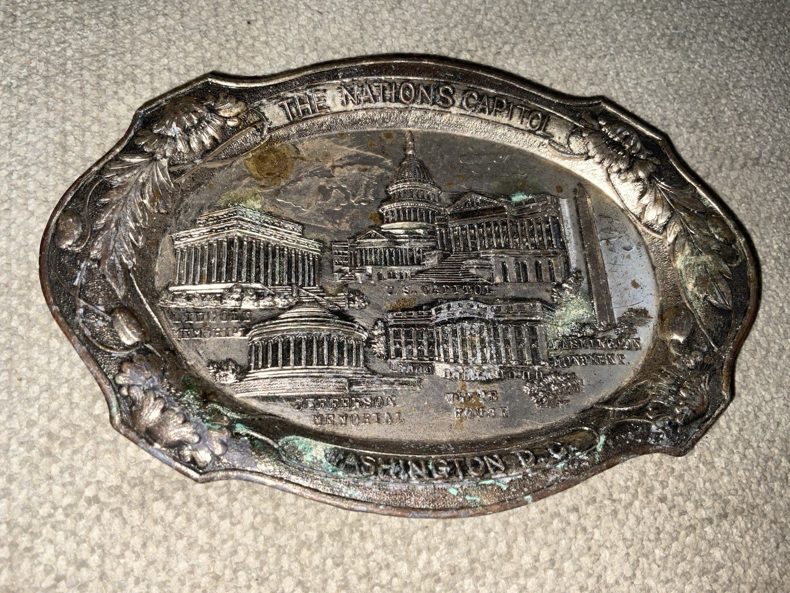 Nation’s Capitol Washington DC Trinket Dish-Occupied Japan Vtg Metal Tray