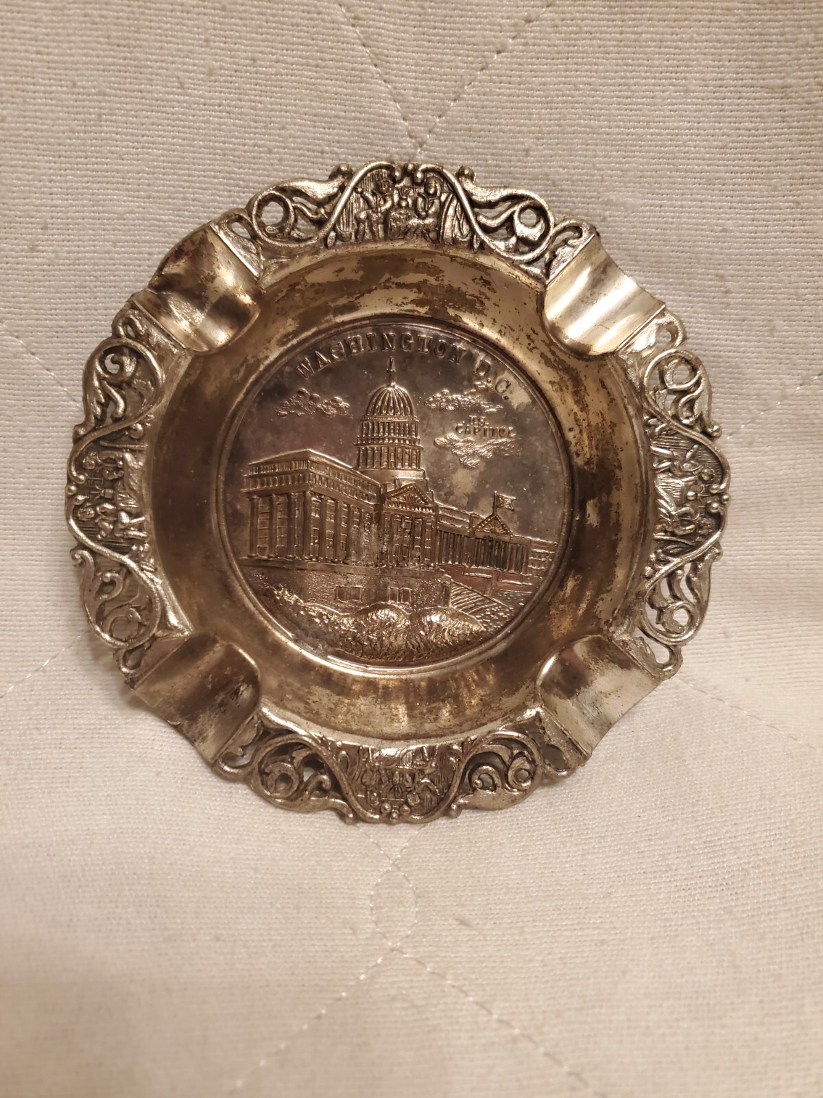 Washington D.C U.S. Capitol Building Vintage Metal Ashtray Made in Japan
