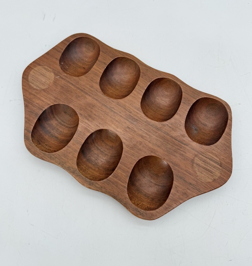 Vintage Savinelli Italy 7-Pipe Wood Stand Walnut Finish Tobacco Rack Decatur