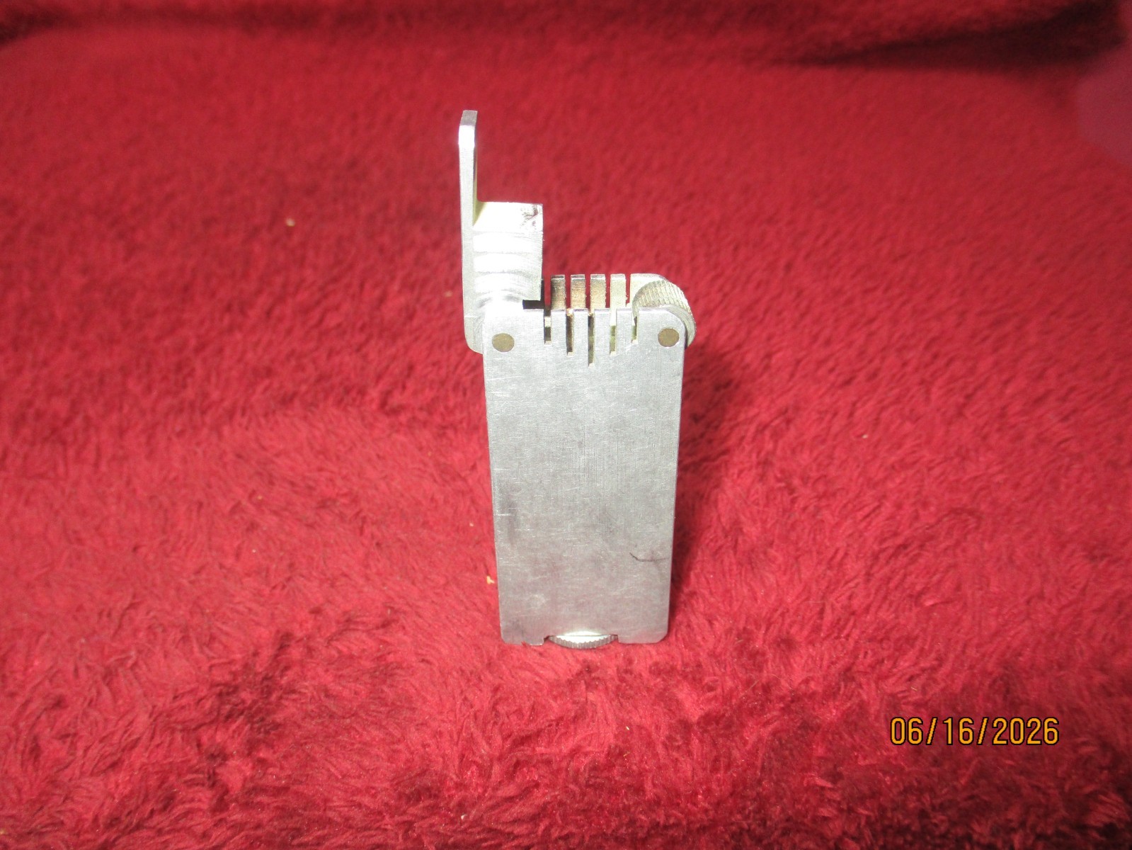Vintage 1940’s Solid Block Alum. Pocket Lighter, Unbranded