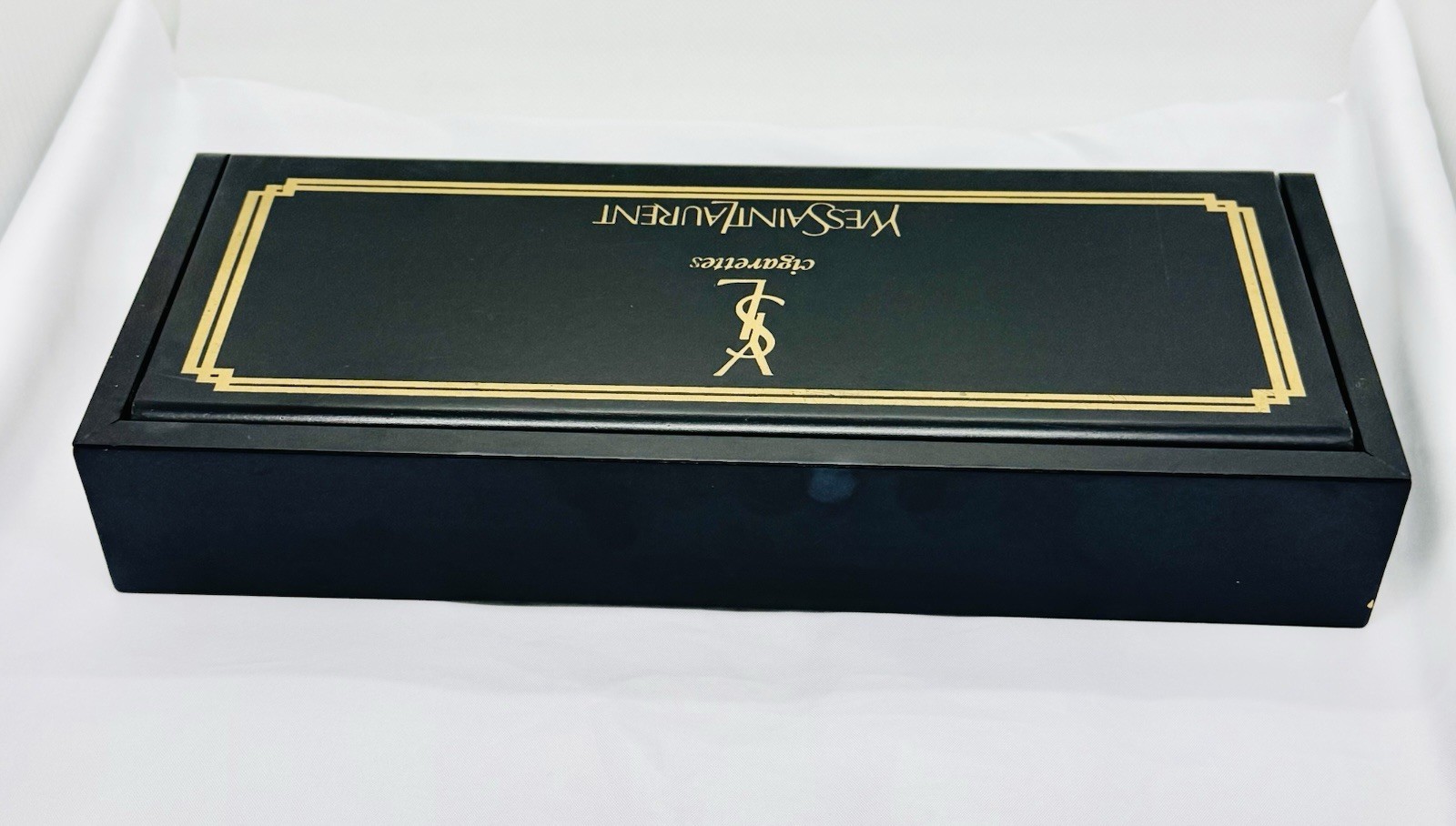 Yves Saint Laurent YSL Cigarette Case Wood Vintage