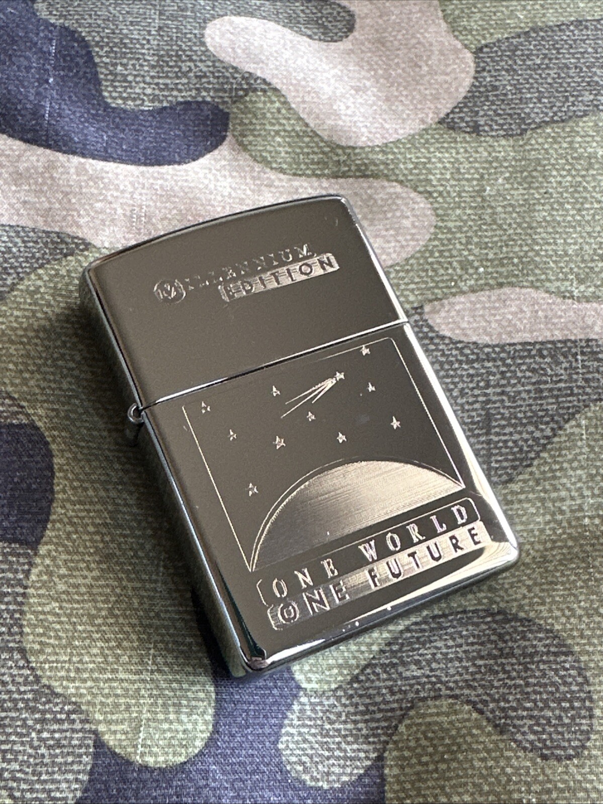 1999 Vintage Zippo Lighter – Millennium Edition – One Future – Titanium Coated