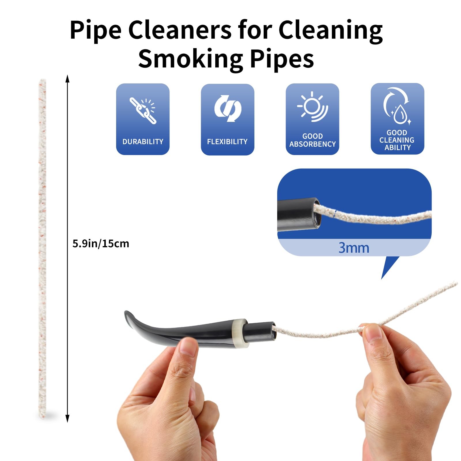 Phinus 300 Pack Pipe Cleaners Pipe, 6-Inch Bulk, Cotton cream