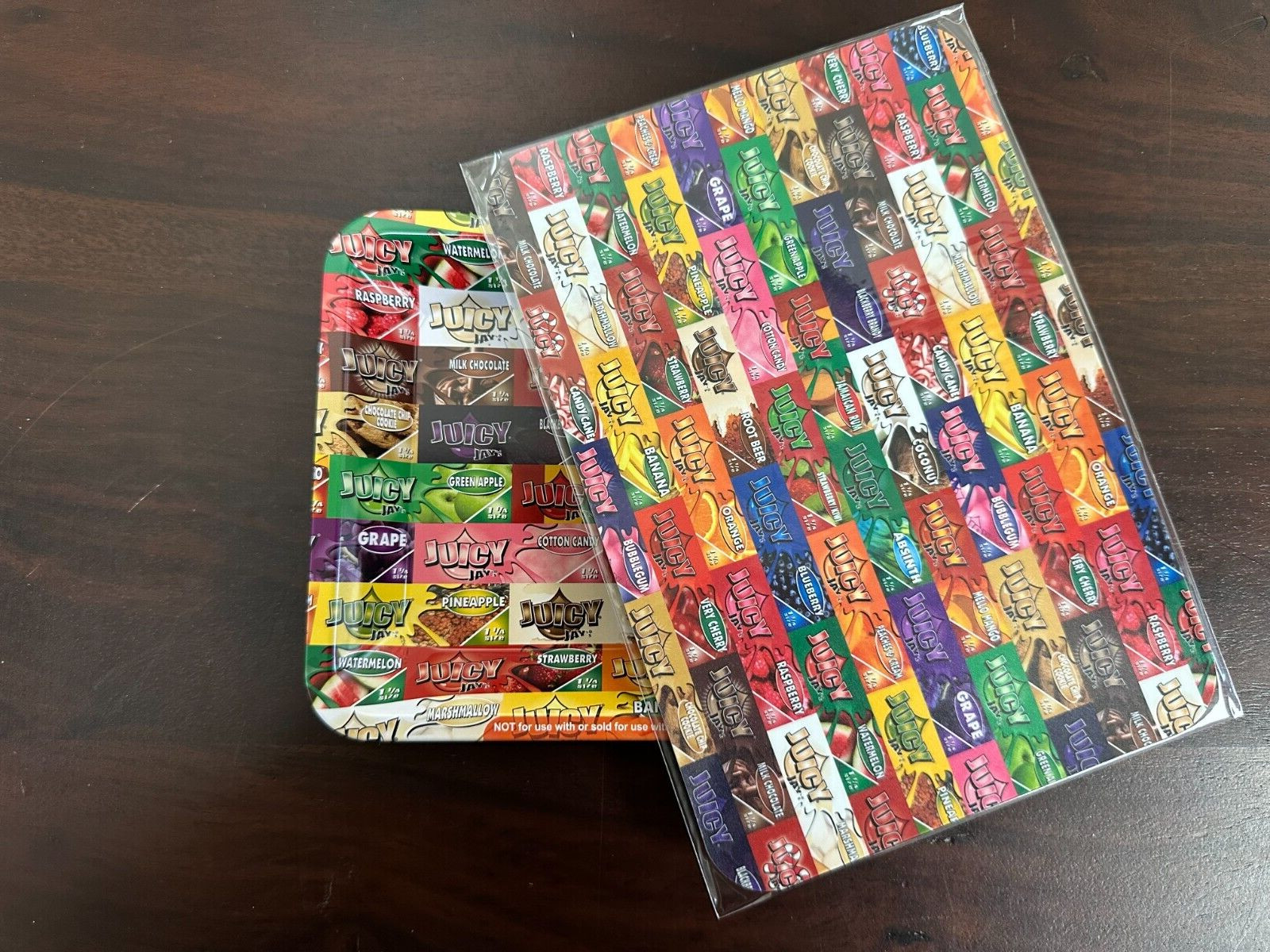 RAW Juicy Jay Metal Task Tray 7×5 with Magnetic Lid Mixed Paper Look
