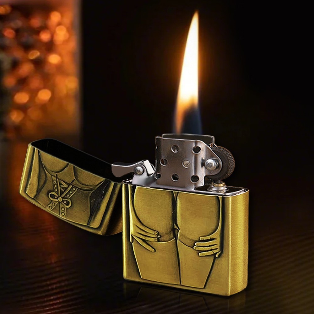 Yaesina Retro Steel Wheel Flip-Top Cigarette Pocket Lighter (Kerosene Excluded)
