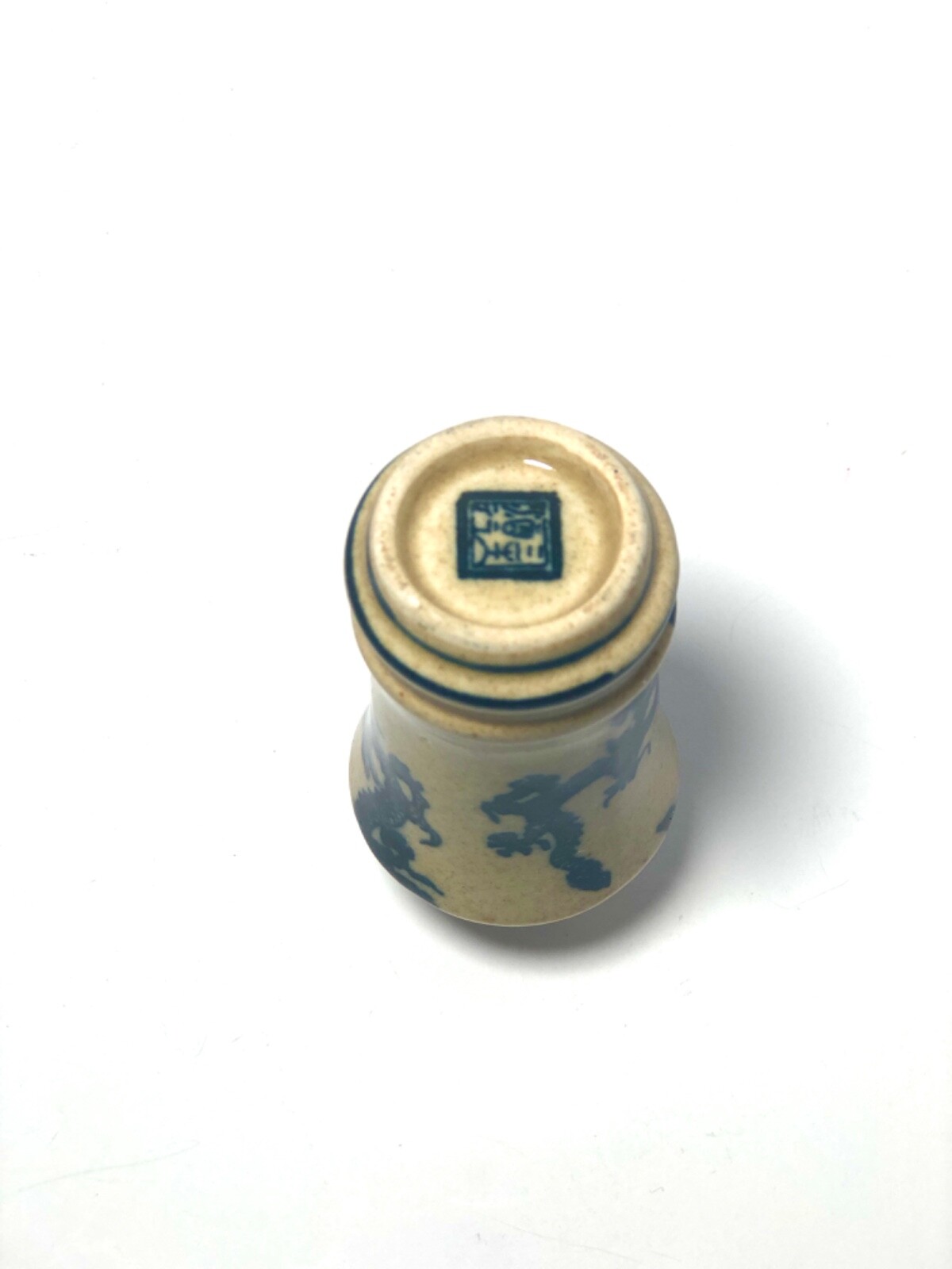 Chinese Antique Yellow Black Dragon Cloud Porcelain Rare Snuff Bottle Vase 3.5”