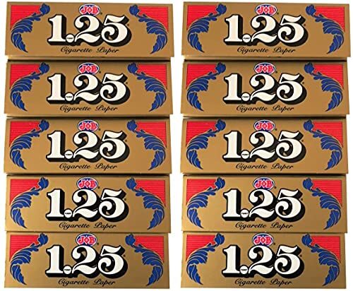JOB Gold 1.25 Rolling Papers 1 1/4 Cigarette Paper 240 Leaves Total (10 Packs)