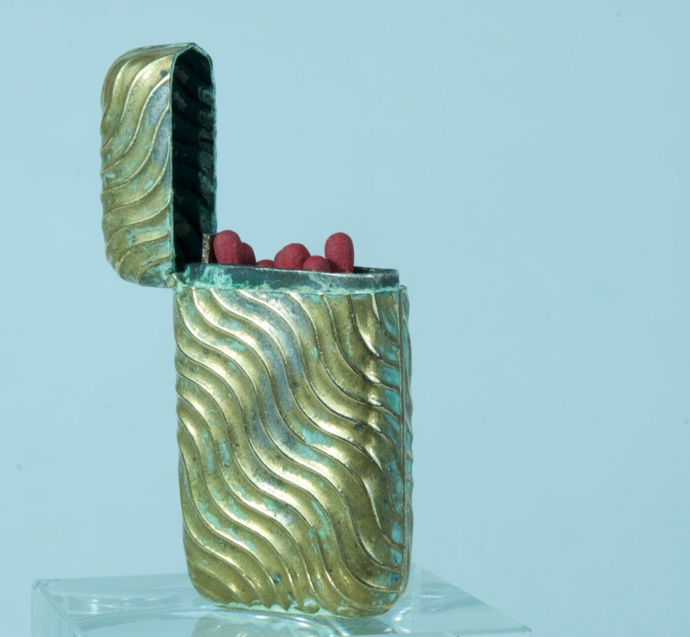 Antique Pyrogenic Pocket Elegant Box Matchbook Dandy 19e Metal Silver