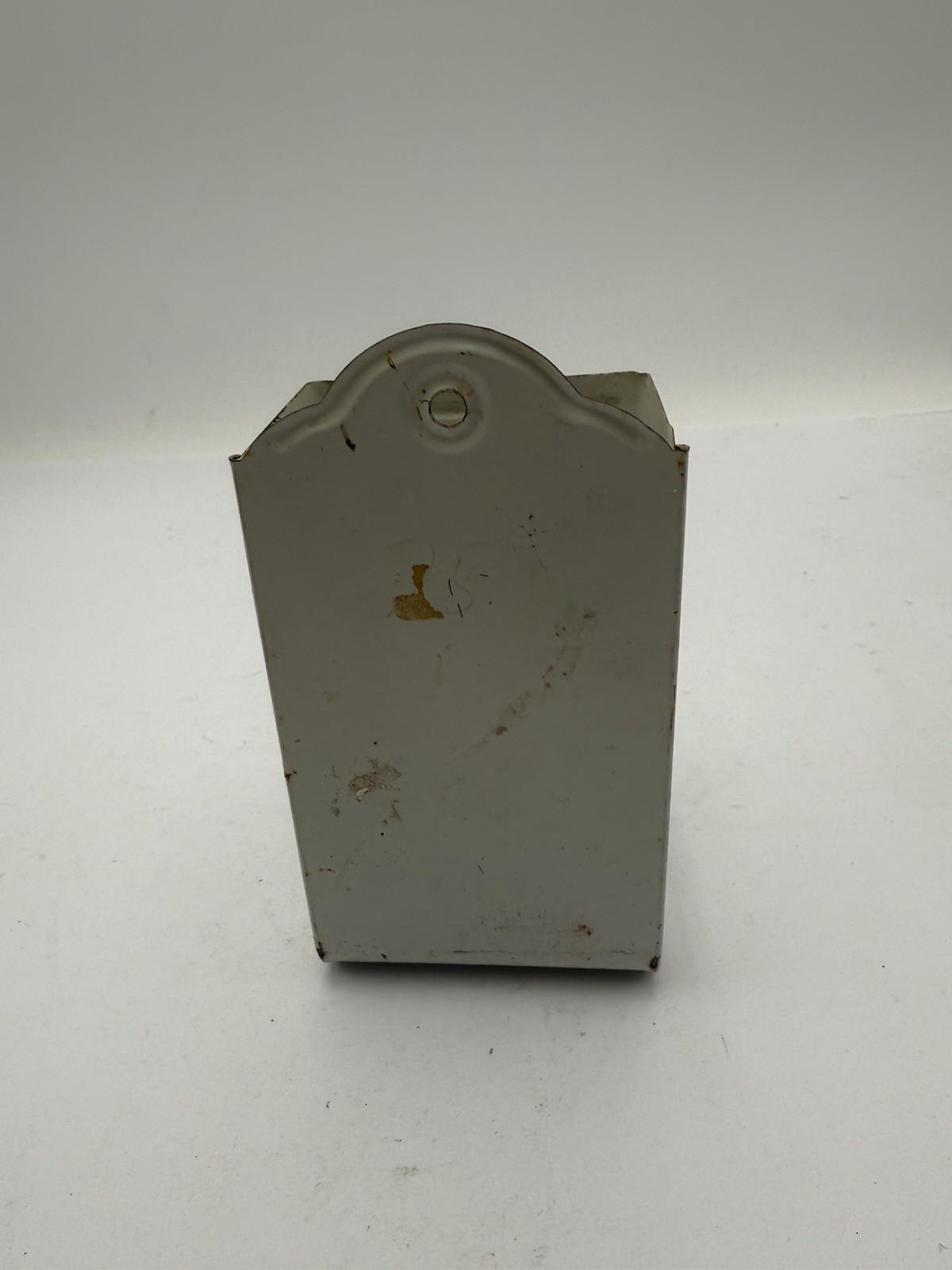 Vintage Tin Match Safe Box Holder Fireplace Kitchen Decor Flower L16