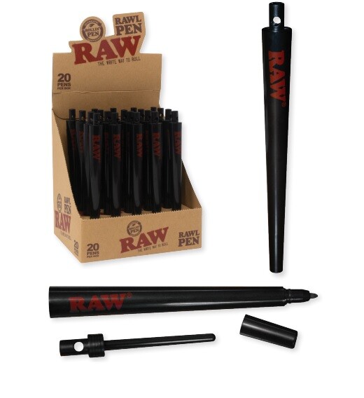 RAW “RAWL PEN” Cone Roller+Pack of BLACK ORGANIC HMP KING SIZE PAPERS+TIPS+TUBE