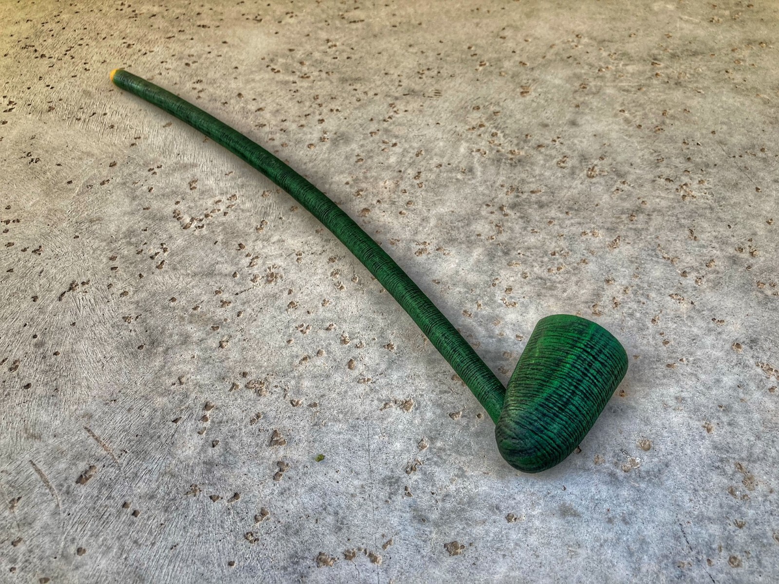 Smoking Pipe Long Stem Tobacco Pipe Banded Black and Green