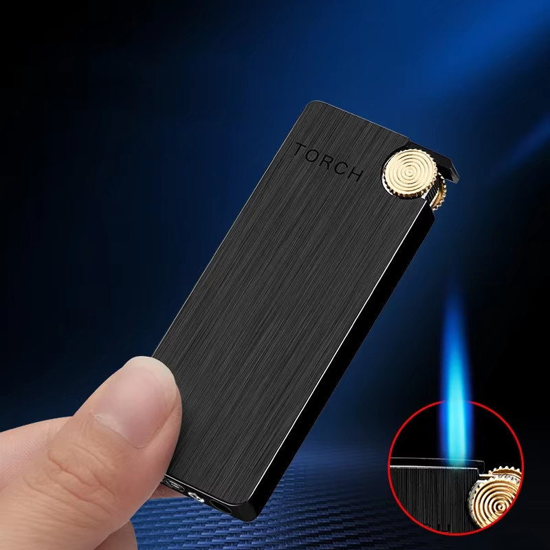 Ultra-Thin Metal Butane Gas Turbo Jet Flame Cigar Cigarette Torch Lighter Gadget