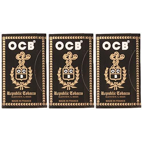 3 Packs OCB Ungummed Cigarette Paper Books Rolling Papers 1.5 1 1/2 (450 Leaves)