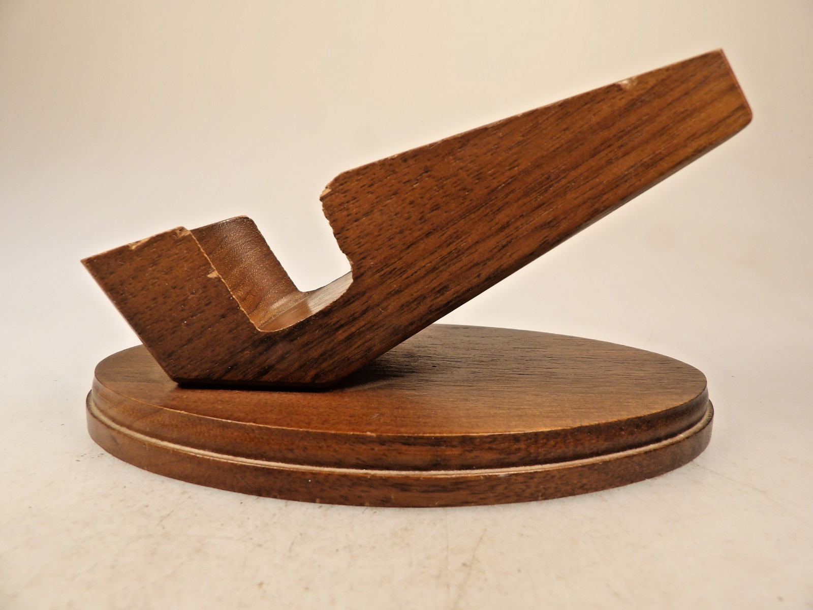 Decatur One Pipe Stand Rest Base USA 80’s Genuine Walnut Flat Bottom