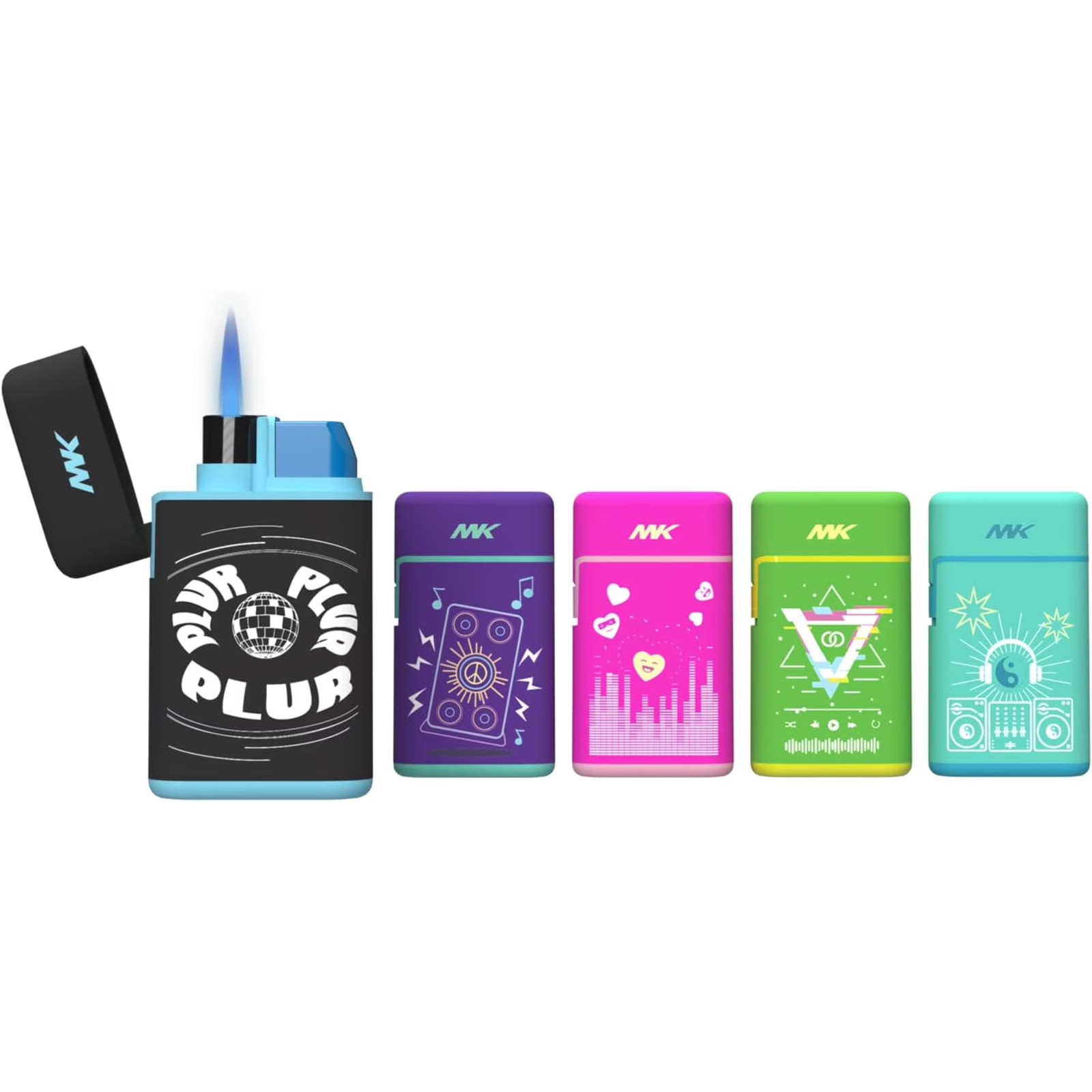 MK Windproof Lighter, Blue Flame, Suitable for Camping, Outdoor and Daily Use