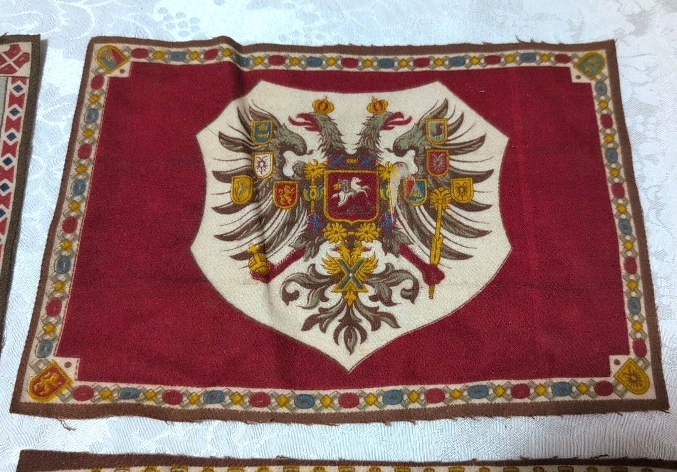 5 Vintage Large Cigar Box Felt Flags
