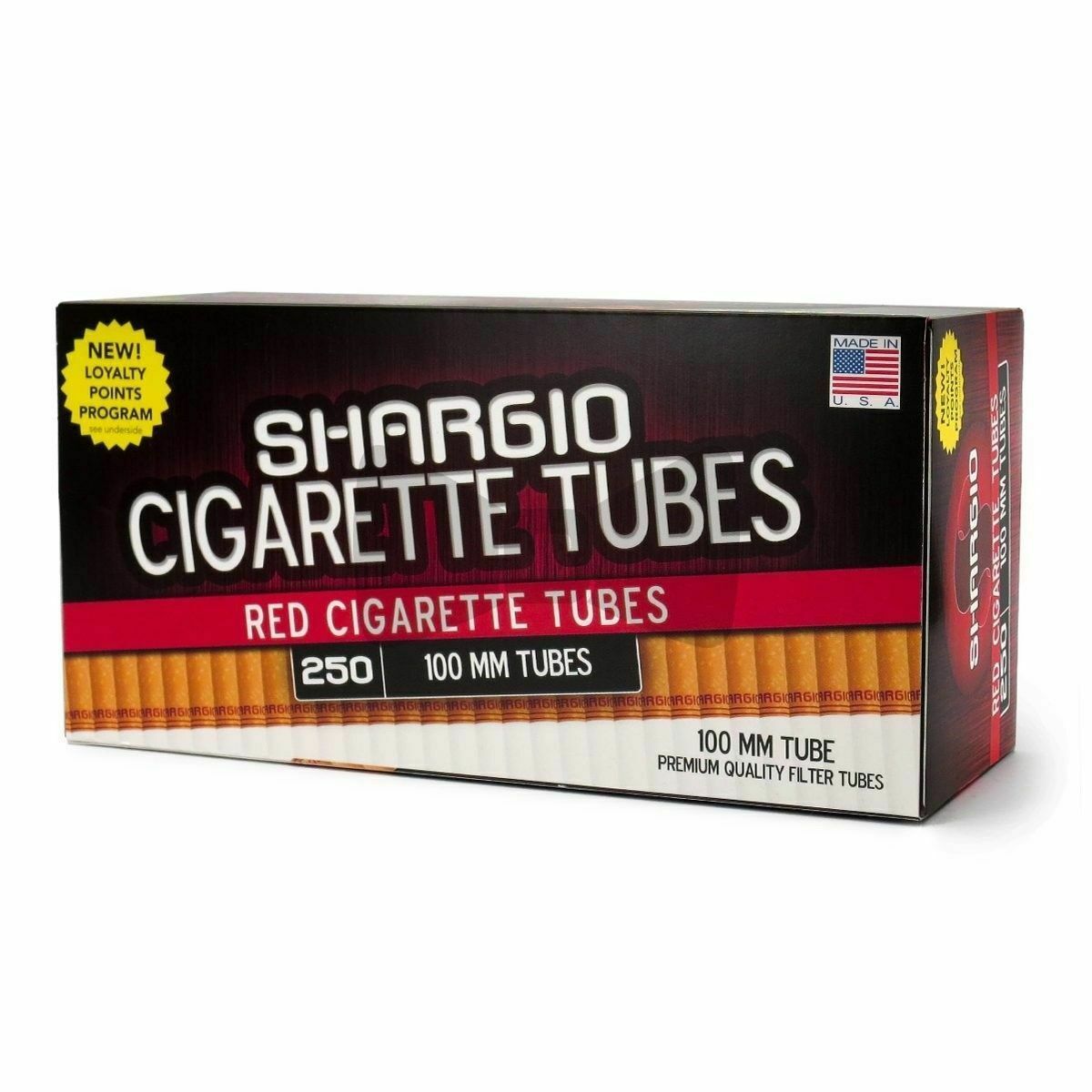 Shargio Red Full Flavor 100s 100mm Cigarette Filter Tubes – 4 Boxes (1000 Tubes)