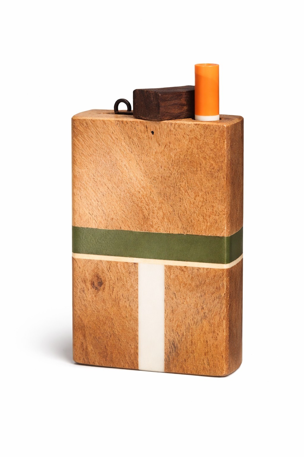 Wooden One Hitter Dugout with 3″ Hitter Metal Cigarettes Wood Dugout