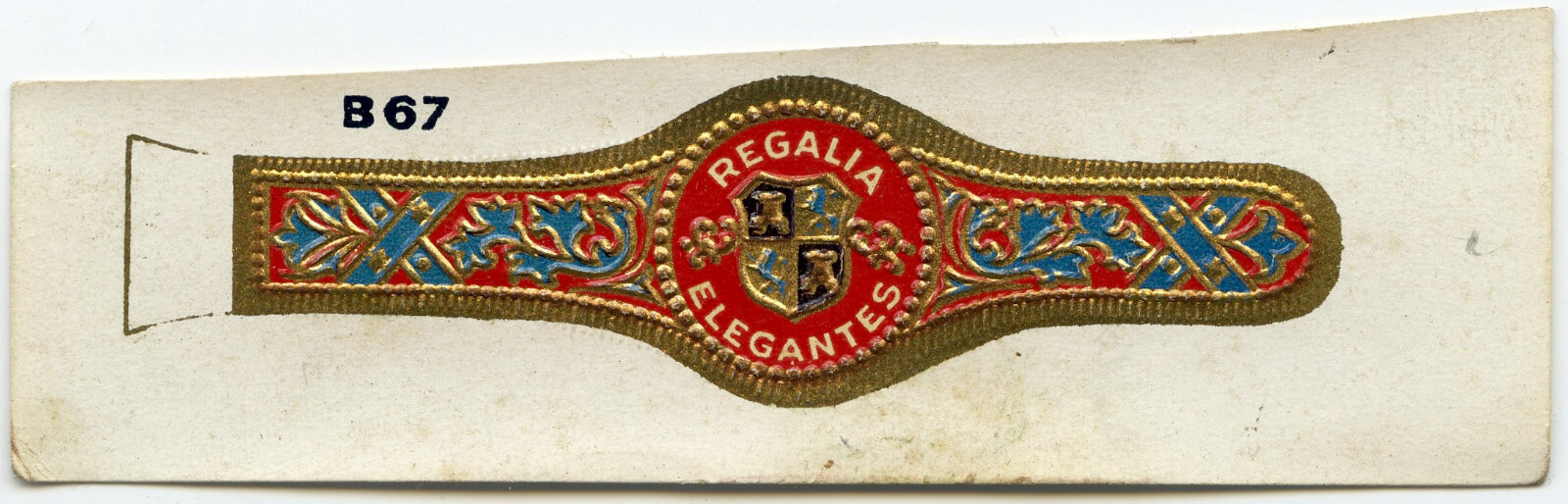 Vintage REGALIA ELEGANTES B67 EMBOSSED N.O.S. CIGAR BAND LABEL H17