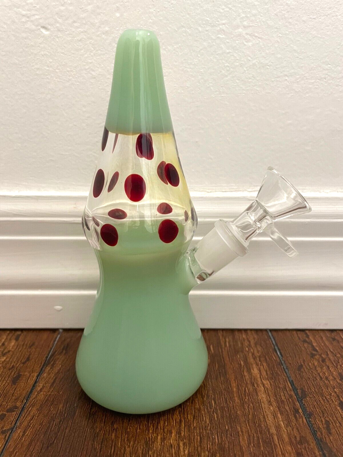 6” Premium Glass Water Pipe Art Green Lava Lamp 14mm