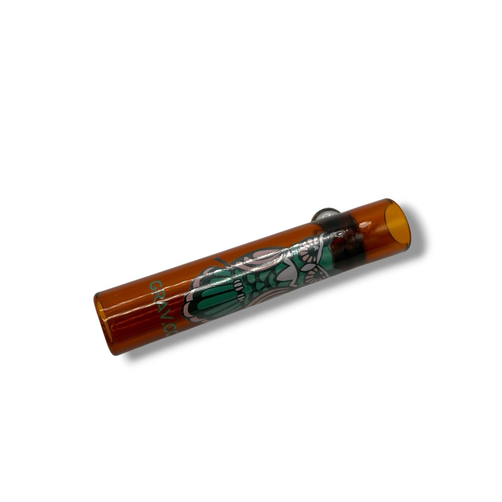GRAV 16mm Taster Green Glass One Hitter Tobacco Pipe w/ Owl Graphic