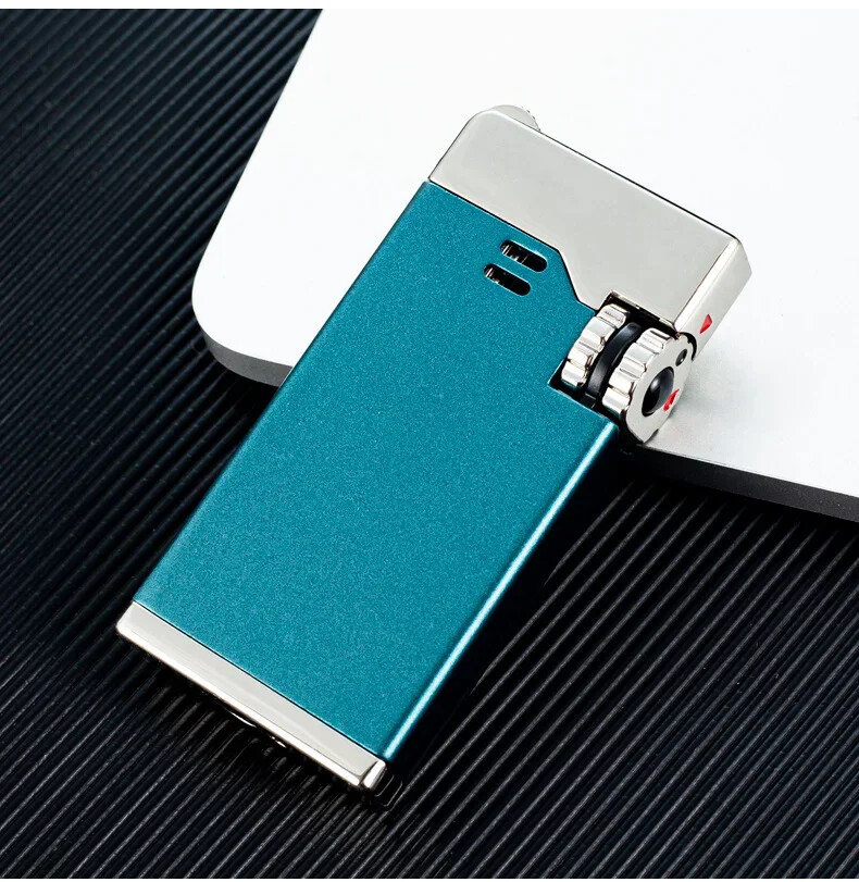 JOBON Windproof Inflatable Turbo Lighter Double Fire Blue Flame Gift Men Women