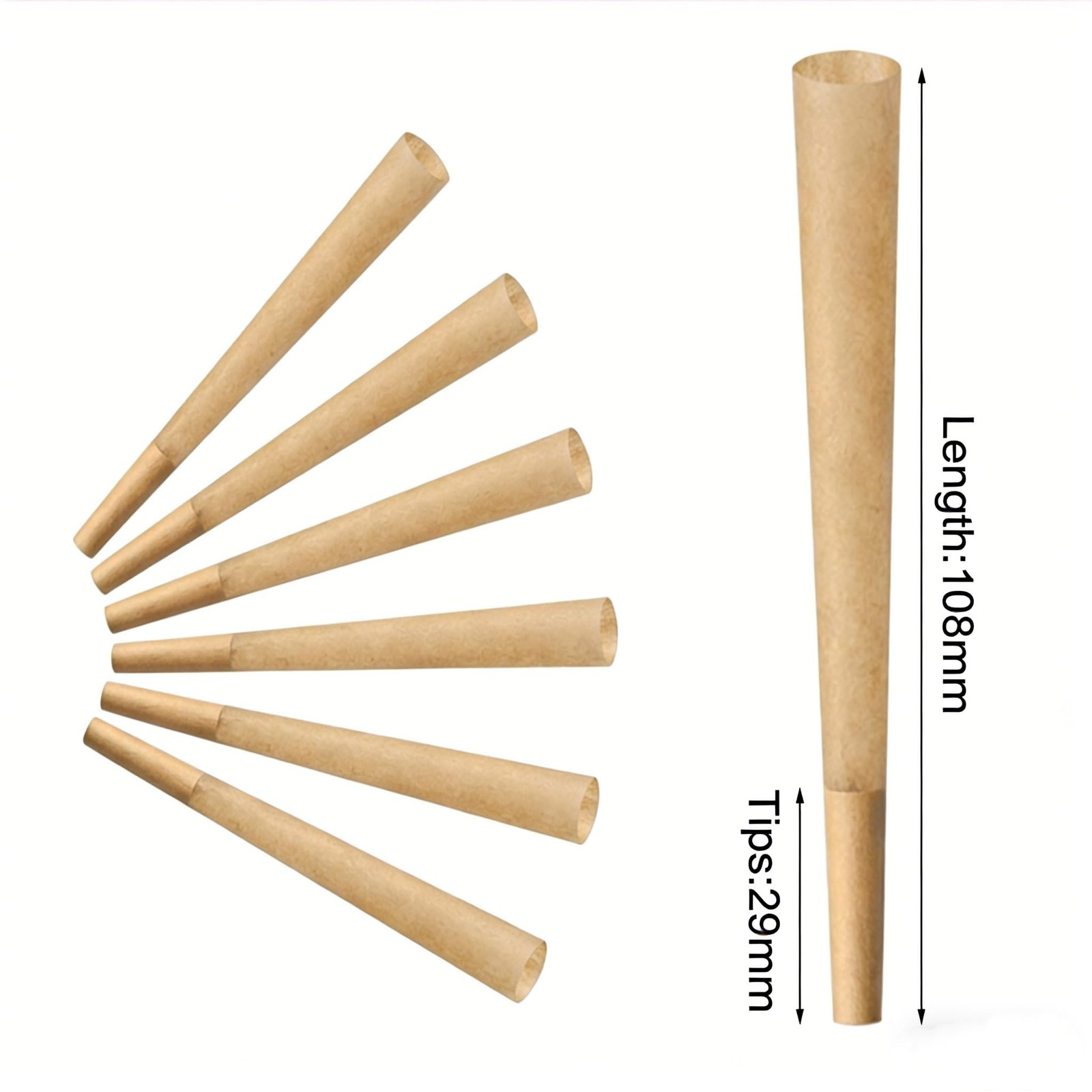 Cones Rolling Paper 108mm Preroll 200 Pack Rolled -Natural wood