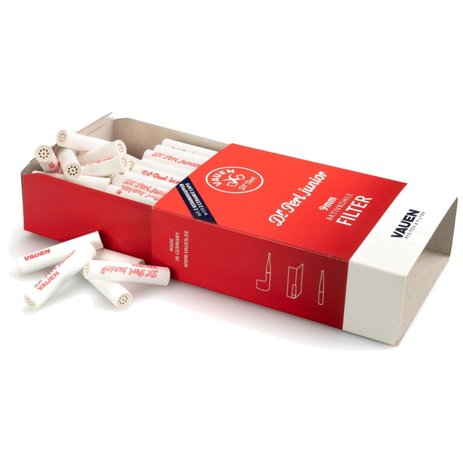 9mm Pipe Filters with Activated Carbon – 100 Ct