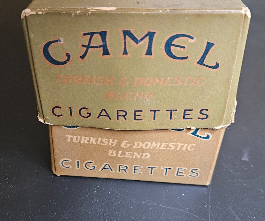 RJR 1917 Original WWI Camel Cigarette 2-Piece Telescope Green/Tan Carton Box